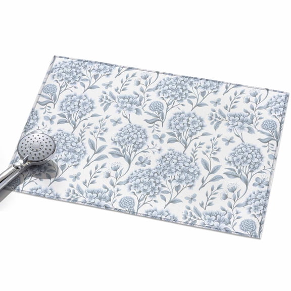 Area Rug 2x3ft Watercolor Abstract Blue Hydrangea Washable Area Rugs for Living Room Spring Plant Leaf Non Slip Floor Carpet Mat for Kitchen Entryway Bathroom Office Home Decor