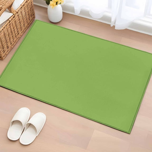 Area Rug 2x3ft Watercolor Green Area Rugs Washable Low Pile Floor Carpet for Bedroom, Solid Color Non Slip Soft Rugs for Living Room Entryway Dining Room
