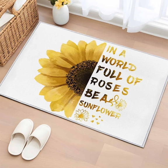 Area Rug 2x3ft Yellow Sunflower Carpets Indoor Floor Area Mat Doormat Entrance Mat Rugs for Entry Living Room Dining Room Kitchen Bedroom, You Are My Only Sunshine Sofa Throw Carpet