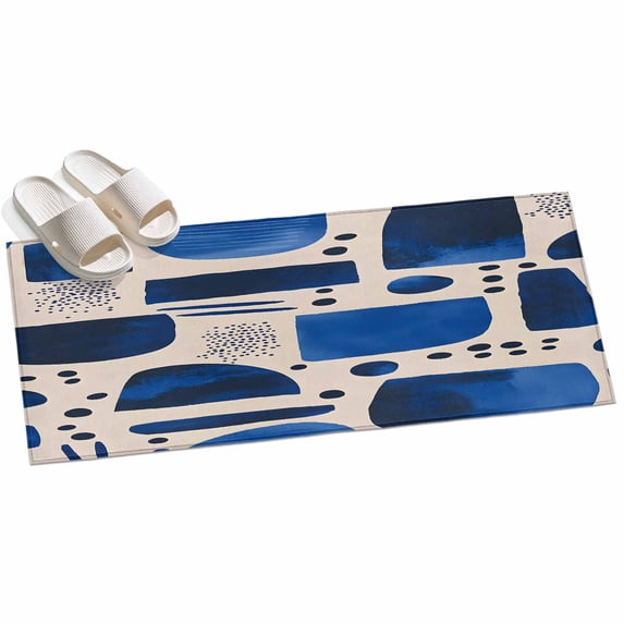 Area Rug 2x6ft Abstract Blue Geometric Painting Area Rugs for Kitchen ...