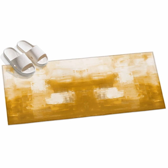 Area Rug 2x6ft Abstract Oil Painting Area Rugs for Kitchen Runner Rug Yellow Non Slip Floor Carpet Mat for Kitchen Entryway Bathroom Office Home Decor
