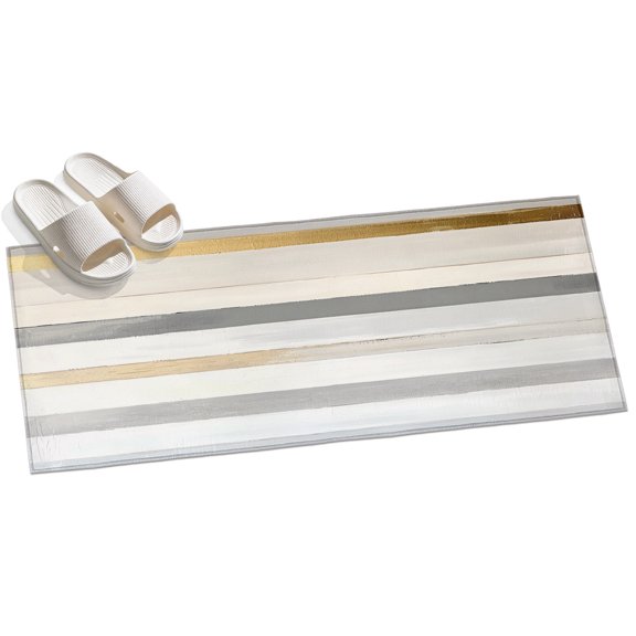 Area Rug 2x6ft Abstract off White Gray Yellow Area Rugs for Kitchen Runner Rug Oil Painting Art Non Slip Floor Carpet Mat for Kitchen Entryway Bathroom Office Home Decor