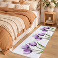 Area Rug 2x6ft Blossom Purple Tulip Flower Low Pile Washable Rug Soft ...
