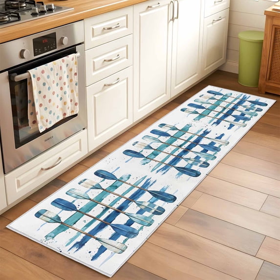 Area Rug 2x6ft Blue Paddle Washable Area Rugs for Living Room Summer ...