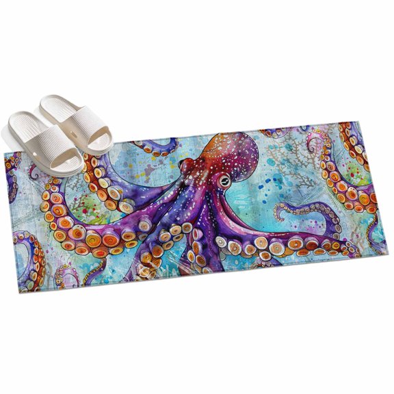 Area Rug 2x6ft Cool Octopus Tentacles Area Rugs for Kitchen Runner Rug Sea Ocean Animal Underwater Marine Life Non Slip Floor Carpet Mat for Kitchen Entryway Bathroom Office Home Decor