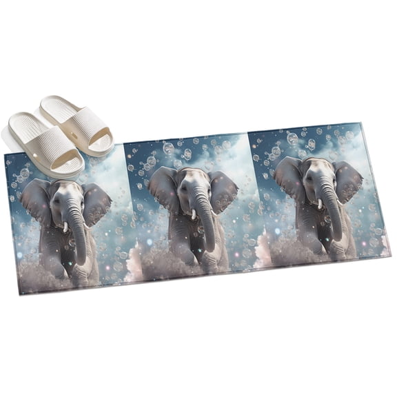 Area Rug 2x6ft Elephant Dreamy Bubble Area Rugs for Kitchen Runner Rug Sky Cloud Non Slip Floor Carpet Mat for Kitchen Entryway Bathroom Office Home Decor