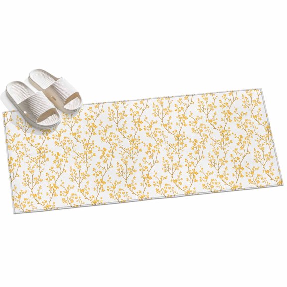 Area Rug 2x6ft Flower Area Rugs for Kitchen Runner Rug Floral Tree Branch Orange Non Slip Floor Carpet Mat for Kitchen Entryway Bathroom Office Home Decor