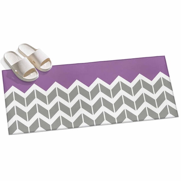 Area Rug 2x6ft Herringbone Pattern Area Rugs for Kitchen Runner Rug Vintage Turquoise Purple Grey Non Slip Floor Carpet Mat for Kitchen Entryway Bathroom Office Home Decor