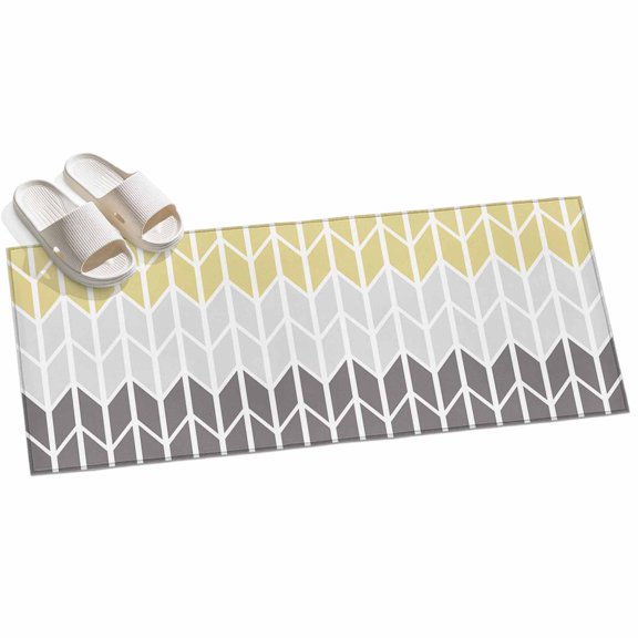 Area Rug 2x6ft Herringbone Pattern Area Rugs for Kitchen Runner Rug Vintage Yellow Ombre Grey Non Slip Floor Carpet Mat for Kitchen Entryway Bathroom Office Home Decor