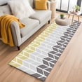 thumbnail image 1 of Area Rug 2x6ft Herringbone Pattern Carpets Indoor Floor Area Mat Washable Entrance Mat Rugs for Living Room Dining Room Kitchen Bedroom, Vintage Yellow Ombre Grey Sofa Throw Carpet, 1 of 9