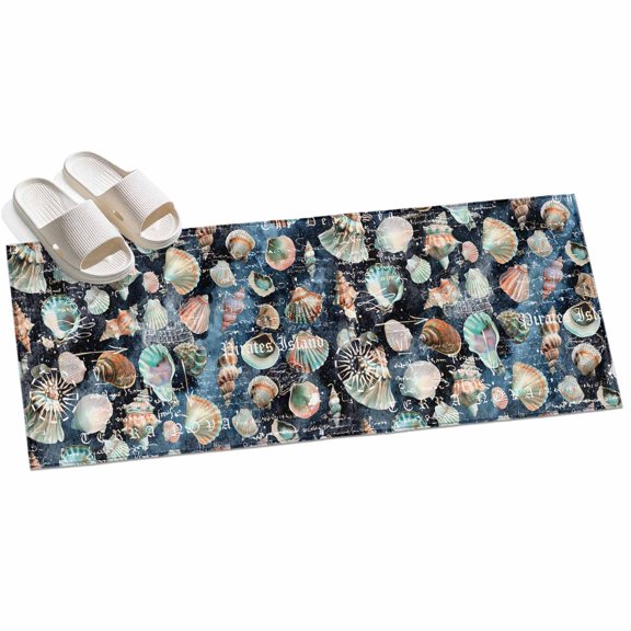 Area Rug 2x6ft Marine Life Area Rugs for Kitchen Runner Rug Sea Ocean Shell Conch Non Slip Floor Carpet Mat for Kitchen Entryway Bathroom Office Home Decor