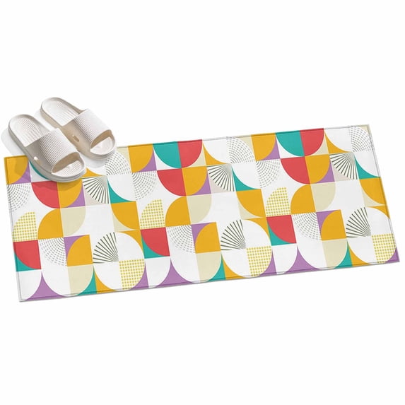 Area Rug 2x6ft Modern Geometric Area Rugs for Kitchen Runner Rug Abstract Mid Century Non Slip Floor Carpet Mat for Kitchen Entryway Bathroom Office Home Decor
