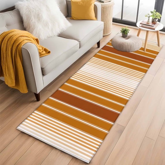 Area Rug 2x6ft Modern Minimalist Ombre Stripe Area Rugs Washable Low ...