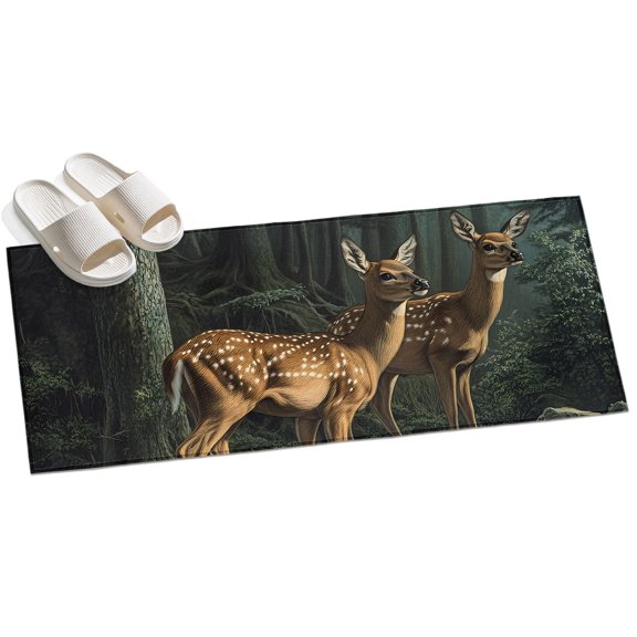 Area Rug 2x6ft Nature Forest Forest Area Rugs for Kitchen Runner Rug Animal River Non Slip Floor Carpet Mat for Kitchen Entryway Bathroom Office Home Decor