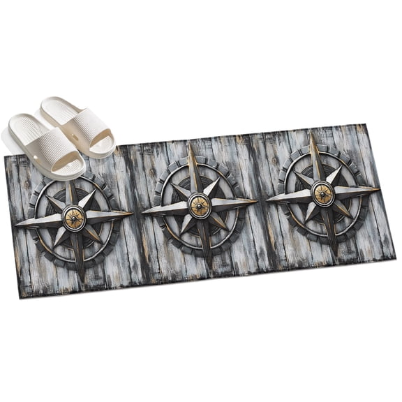 Area Rug 2x6ft Nautical Rubber Area Rugs for Kitchen Runner Rug Retro Wood Grain Non Slip Floor Carpet Mat for Kitchen Entryway Bathroom Office Home Decor