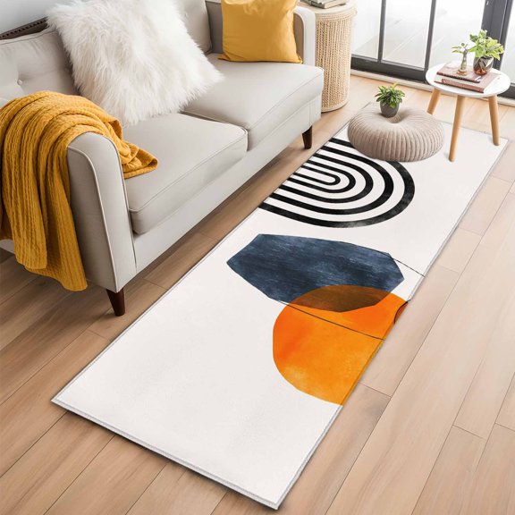 Area Rug 2x6ft Nordic Style Bohemian Arch Sun Area Rugs Washable Low Pile Floor Carpet for Bedroom, Modern Abstract Arts Non Slip Soft Rugs for Living Room Entryway Dining Room