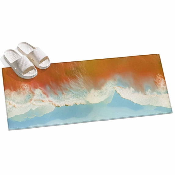 Area Rug 2x6ft Ocean Beach Area Rugs for Kitchen Runner Rug Wave Sand ...