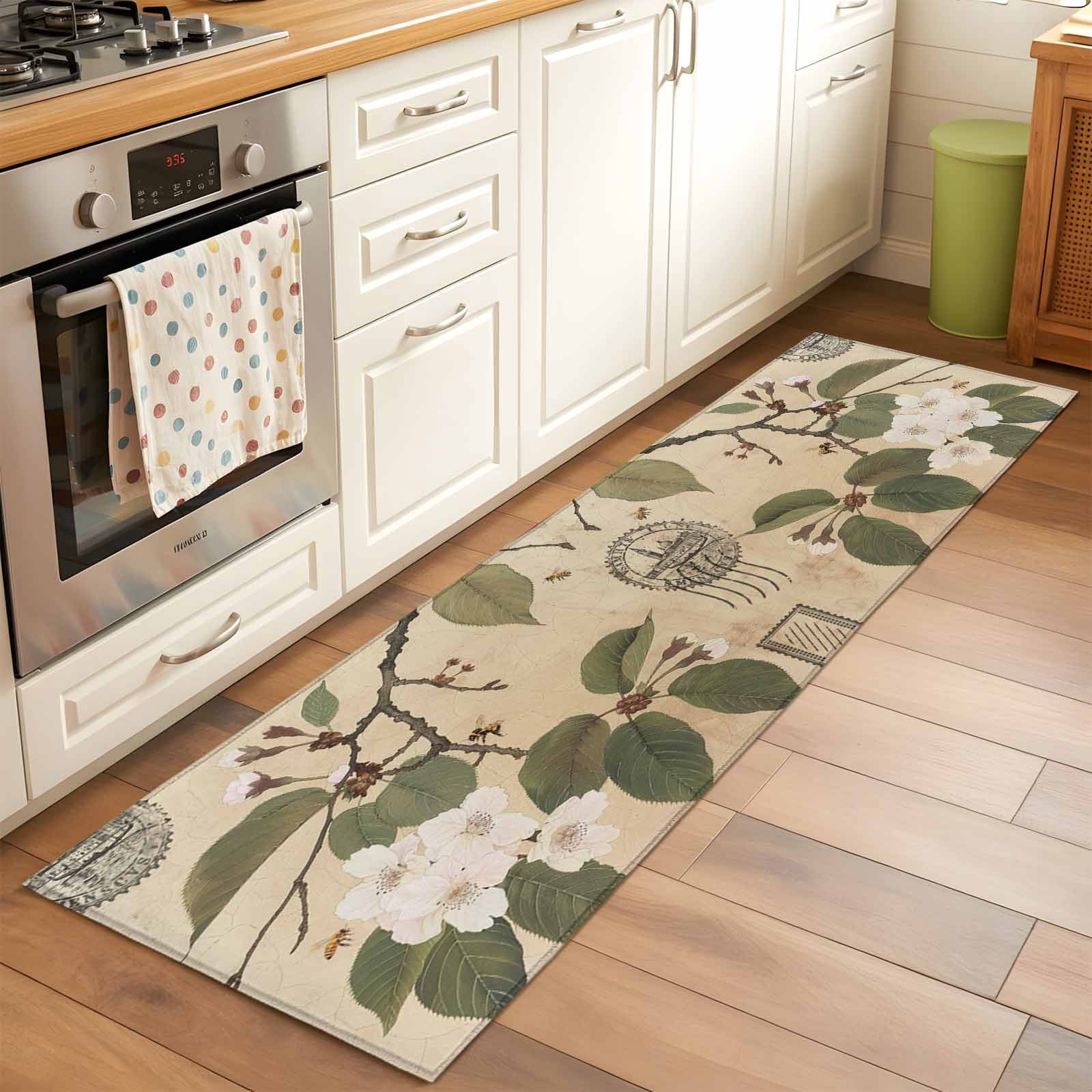 Area Rug 2x6ft Pear Blossom Flower Washable Area Rugs for Living Room ...