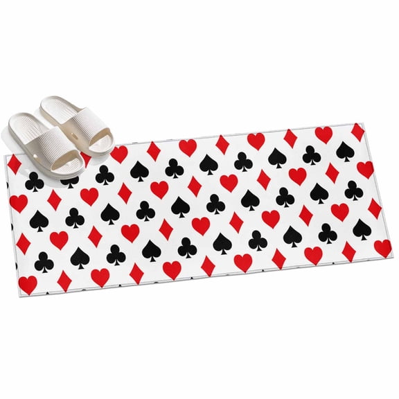 Area Rug 2x6ft Poker Game Themed Area Rugs for Kitchen Runner Rug Las Vegas Theme Non Slip Floor Carpet Mat for Kitchen Entryway Bathroom Office Home Decor