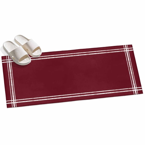 Area Rug 2x6ft Solid Color Area Rugs for Kitchen Runner Rug Wine Red Non Slip Floor Carpet Mat for Kitchen Entryway Bathroom Office Home Decor