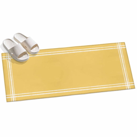 Area Rug 2x6ft Solid Yellow Color Area Rugs for Kitchen Runner Rug Yellow Vintage Non Slip Floor Carpet Mat for Kitchen Entryway Bathroom Office Home Decor