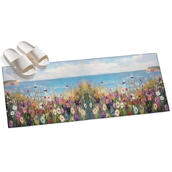 Area Rug 2x6ft Spring Flowers Ocean Area Rugs for Kitchen Runner Rug ...