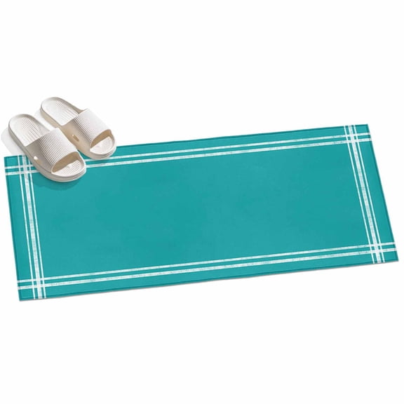 Area Rug 2x6ft Teal Green Area Rugs for Kitchen Runner Rug Solid Teal Color Non Slip Floor Carpet Mat for Kitchen Entryway Bathroom Office Home Decor