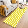 Area Rug 2x6ft Yellow Striped Texture Water Ripple Area Rugs Washable ...