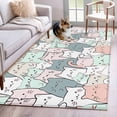 thumbnail image 1 of Area Rug 3'x5', Cartoon Cat Non-slip Runner Rug Carpet for Bedside, Funny Cute Colorful Animal Pet Washable Outdoor Indoor Area Rugs Mat for Entryway/Living Room/Bedroom/Kitchen/Office, 1 of 9