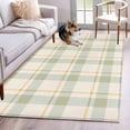 thumbnail image 1 of Area Rug 3'x5', Farmhouse Grid Non-slip Runner Rug Carpet for Bedside, Country Minimalistic Geometric Plaid Lattice Outdoor Indoor Area Rugs Mat for Entryway/Living Room/Bedroom/Kitchen/Office, 1 of 9
