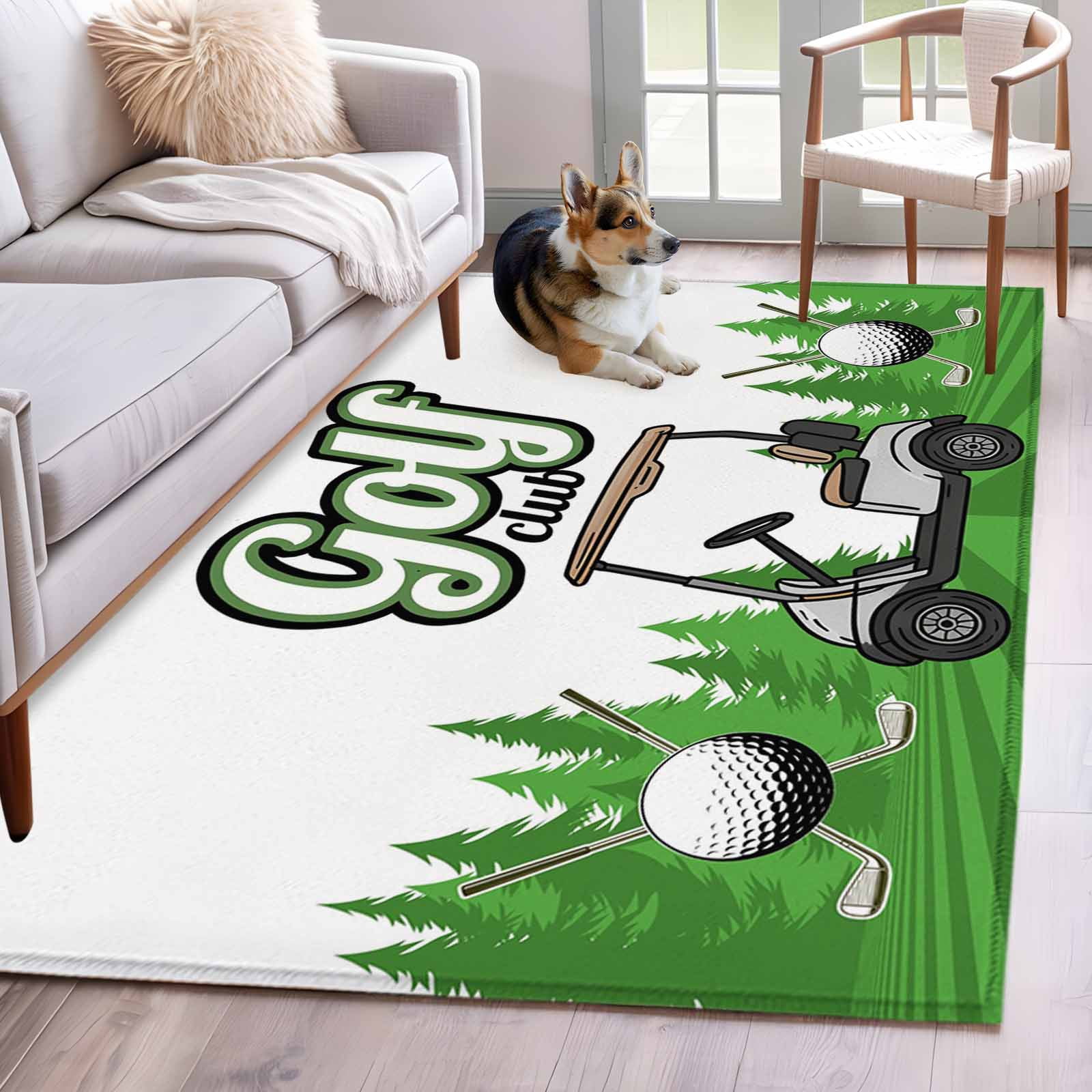 Golf Ramp Rug Area Rug 3'x5', Golf Non-slip Runner Rug Carpet for Bedside, Green ...
