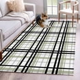 thumbnail image 1 of Area Rug 3'x5', Sage Green Black Plaid Non-slip Runner Rug Carpet for Bedside, Farmhouse Green Black Checkered Washable Outdoor Indoor Area Rugs Mat for Entryway/Living Room/Bedroom/Kitchen/Office, 1 of 9