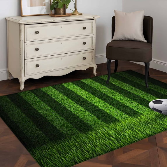 Area Rug 36×60in, Sports Soccer Ball Floor Carpet Living Room Rug ...