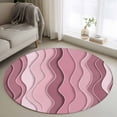thumbnail image 1 of Area Rug 36in, Abstract Gradient Pink Waves Floor Carpet Living Room Rug, Minimalist Wavy Lines Non-Slip Welcome Mat Indoor Rugs for Bedroom Dining Room, 1 of 9