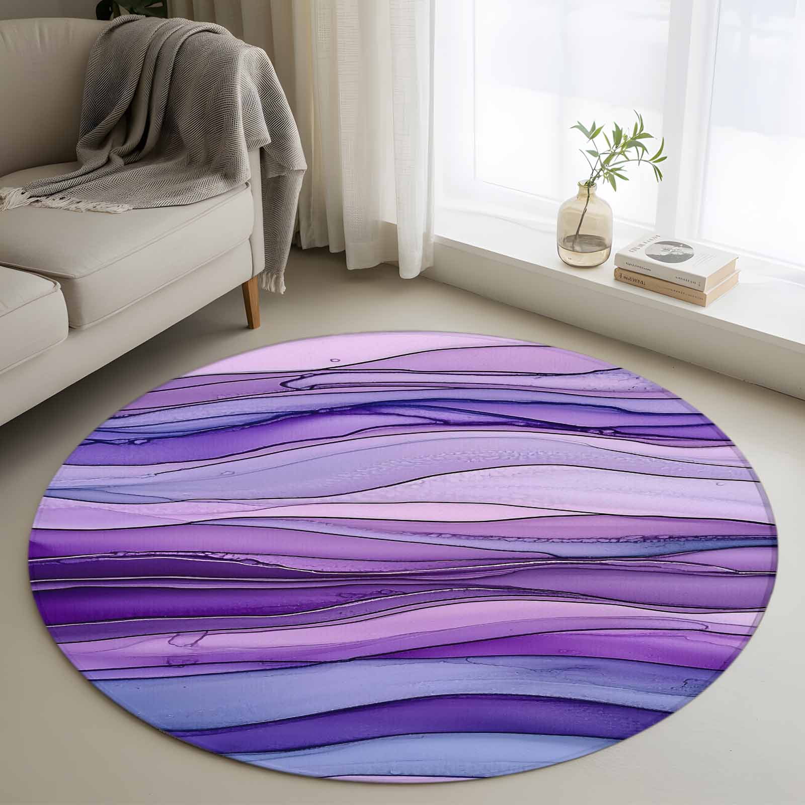 Area Rug 36in, Abstract Minimalist Stripe Art Floor Carpet Living Room ...