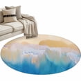 thumbnail image 1 of Area Rug 36in, Abstract Ocean Beach Wave Blue Sea Floor Carpet Living Room Rug, Seaside Painting Artwork Non-Slip Welcome Mat Indoor Rugs for Bedroom Dining Room, 1 of 9