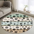 thumbnail image 1 of Area Rug 36in, Dog Paw Farm Wood Board Floor Carpet Living Room Rug, Funny Pet Footprint Non-Slip Welcome Mat Indoor Rugs for Bedroom Dining Room, 1 of 9