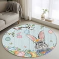 thumbnail image 1 of Area Rug 36in, Easter Rabbit Egg Flower Floor Carpet Living Room Rug, Spring Butterfly Tree Branch Wooden Non-Slip Welcome Mat Indoor Rugs for Bedroom Dining Room, 1 of 9