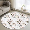 thumbnail image 1 of Area Rug 36in, Fall Leaves Orange Gray Ombre Floor Carpet Living Room Rug, Pastoral Bird Watercolor Non-Slip Welcome Mat Indoor Rugs for Bedroom Dining Room, 1 of 9