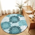 Area Rug 36in, Farm Green Sunflowers Floor Carpet Living Room Rug ...