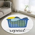thumbnail image 1 of Area Rug 36in, Laundry Room Minimalist Floor Carpet Living Room Rug, Blue Laundry Basket Non-Slip Welcome Mat Indoor Rugs for Bedroom Dining Room, 1 of 9