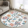 thumbnail image 1 of Area Rug 36in, Retro Watercolor Flower Leaves Floor Carpet Living Room Rug, Abstract Floral Plant Non-Slip Welcome Mat Indoor Rugs for Bedroom Dining Room, 1 of 9