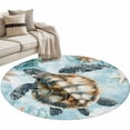 thumbnail image 1 of Area Rug 36in, Sea Turtle Ocean Starfish Seaweed Floor Carpet Living Room Rug, Underwater World Marine Life Non-Slip Welcome Mat Indoor Rugs for Bedroom Dining Room, 1 of 9
