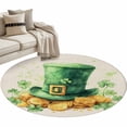 thumbnail image 1 of Area Rug 36in, Shamrock St. Patrick's Day Horseshoe Floor Carpet Living Room Rug, Ombre Green Topper Hats Non-Slip Welcome Mat Indoor Rugs for Bedroom Dining Room, 1 of 9