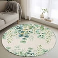 thumbnail image 1 of Area Rug 36in, Spring Eucalyptus Leaves on Linen Floor Carpet Living Room Rug, Farm Green Plants Leaf Non-Slip Welcome Mat Indoor Rugs for Bedroom Dining Room, 1 of 9