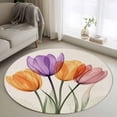 thumbnail image 1 of Area Rug 36in, Spring Floral Colorful Tulip Floor Carpet Living Room Rug, Countryside Wild Flower Non-Slip Welcome Mat Indoor Rugs for Bedroom Dining Room, 1 of 9