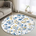 thumbnail image 1 of Area Rug 36in, Spring Summer Blue Yellow Flowers Floor Carpet Living Room Rug, Blossom Floral Botanical Non-Slip Welcome Mat Indoor Rugs for Bedroom Dining Room, 1 of 9