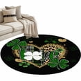 thumbnail image 1 of Area Rug 36in, St. Patrick's Day Four Leaf Floor Carpet Living Room Rug, Love on Black Non-Slip Welcome Mat Indoor Rugs for Bedroom Dining Room, 1 of 9