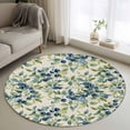 thumbnail image 1 of Area Rug 36in, Summer Blueberry Leaves on Linen Floor Carpet Living Room Rug, Watercolor Botanical Non-Slip Welcome Mat Indoor Rugs for Bedroom Dining Room, 1 of 9