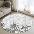 thumbnail image 1 of Area Rug 36in, Summer Botanical Palm Trees Floor Carpet Living Room Rug, Abstract Beach Scenery Non-Slip Welcome Mat Indoor Rugs for Bedroom Dining Room, 1 of 9